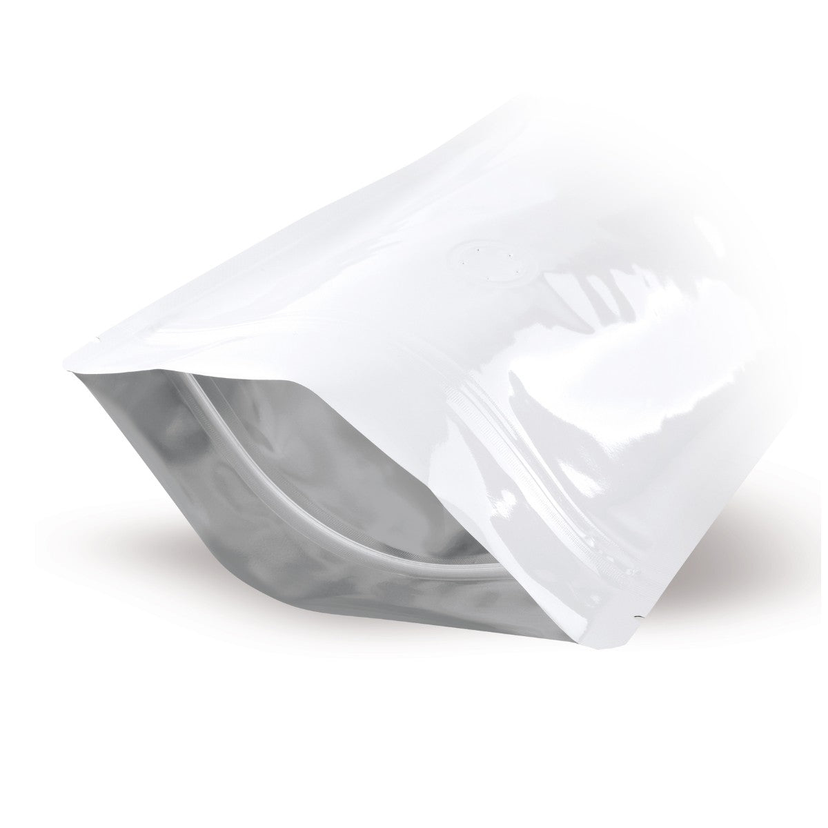 Sacchetto con fondo piatto bianco con valvola salva aroma