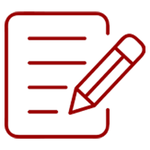 Pittogramma di un blocco note con una penna, che rappresenta appunti, pianificazione o ideazione.