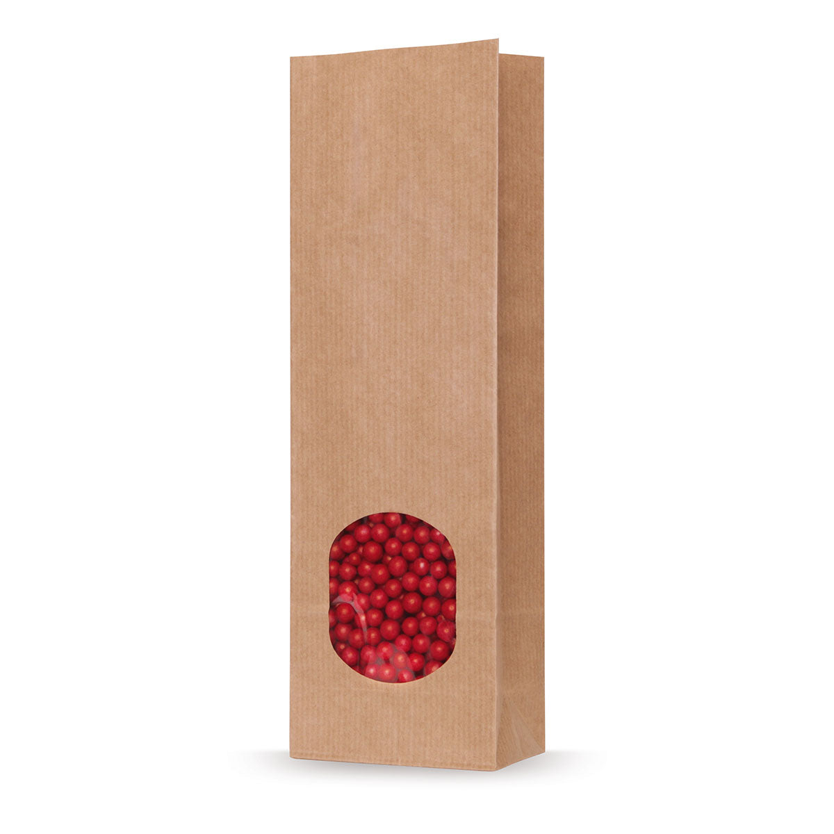 sacchetto con fondo piatto - naturale - bicarbonato di sodio - finestra trasparente - dettaglio 2