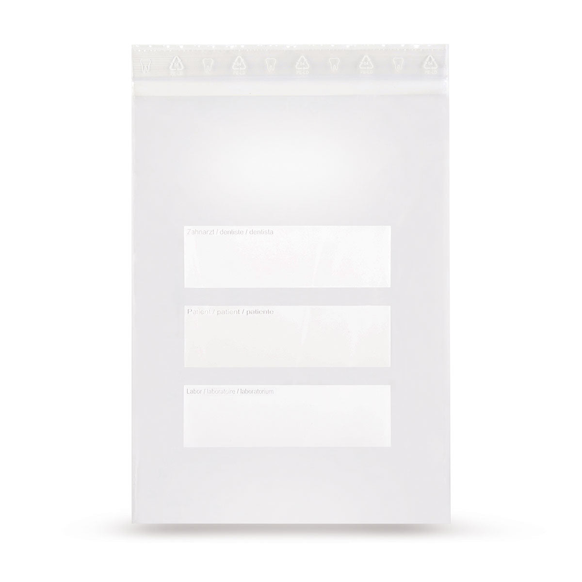 Sacchetti con chiusura a pressione in LDPE con tasca a marsupio Sacchetti dentali 50 mµ