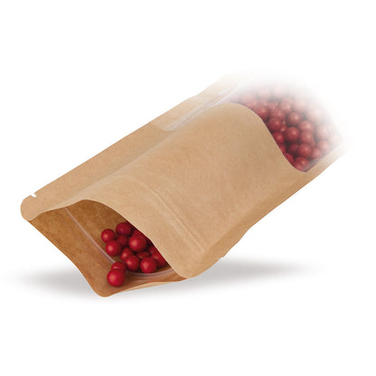 Sacchetto con fondo piatto in carta kraft con finestra trasparente Dettaglio 3