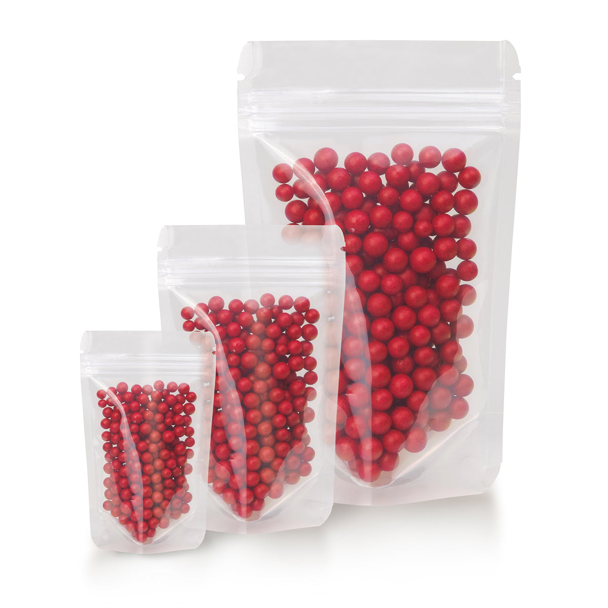 Sacchetto con fondo piatto trasparente